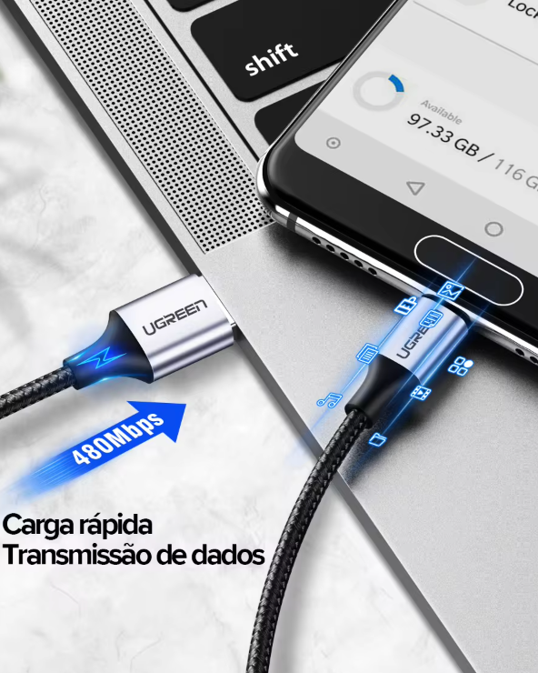 ChargePro - Cabo Carregamento Rápido Tipo