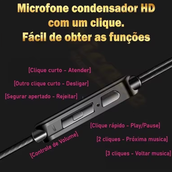 FitSound - Fone de Ouvido Esportivo com Microfone